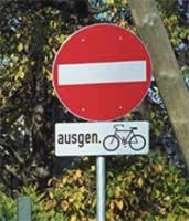 Radfahren gegen die Einbahn